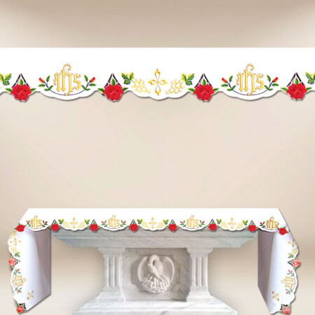 Nappe d’autel brodée Roses