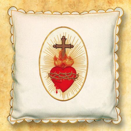 Coussin de procession écru Cœur de Jésus