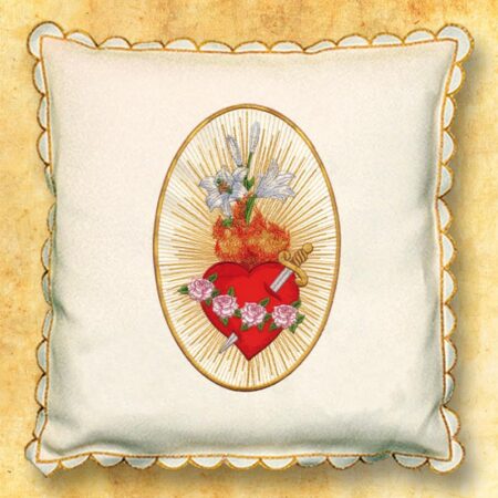 Coussin de procession écru Cœur de Marie