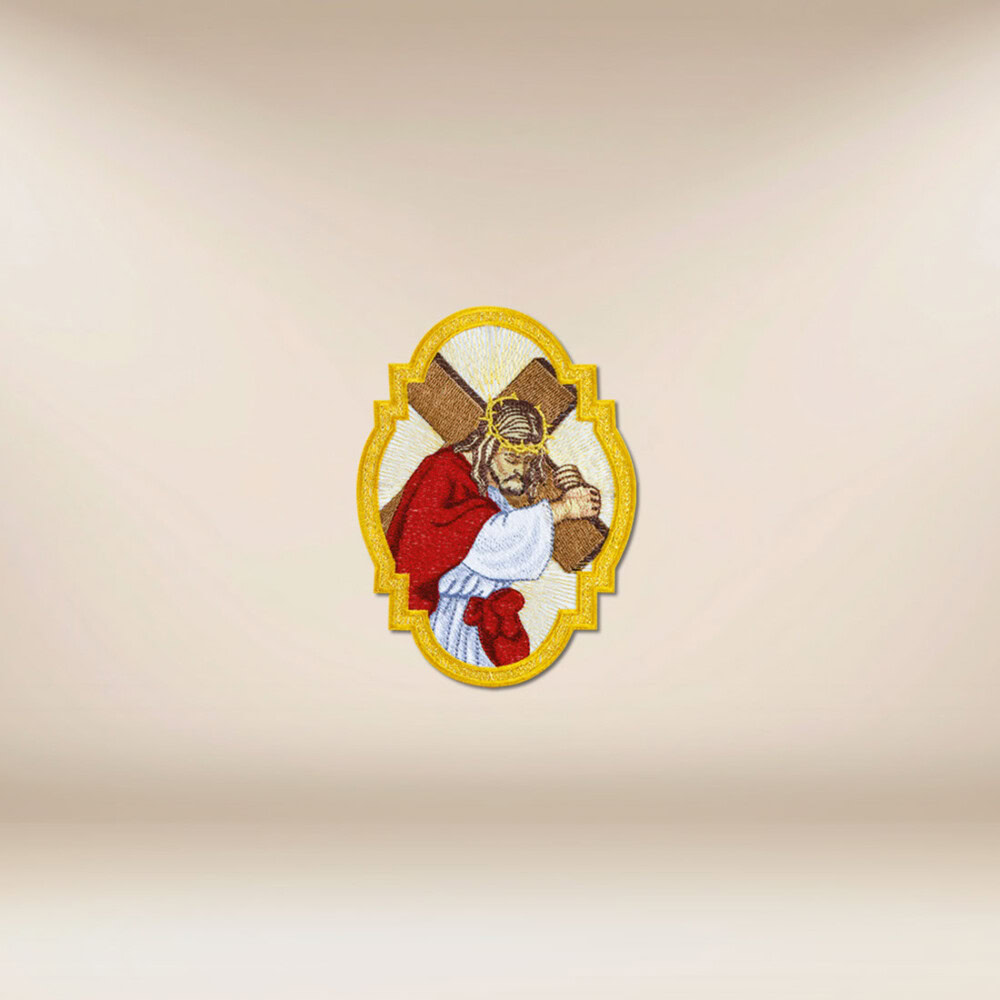 Application brodée Jésus avec la croix