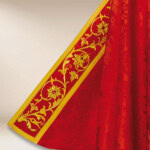 chape liturgique rouge IHS brodée