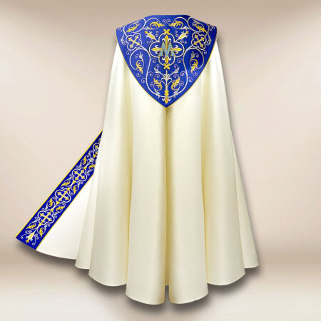 Chape liturgique brodée mariale