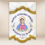 Drapeau brodé Reine de la Paix