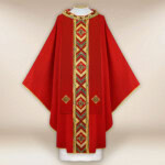 Chasuble brodée rouge