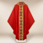 Chasuble brodée rouge