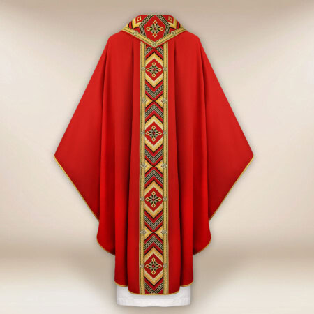 Chasuble brodée rouge