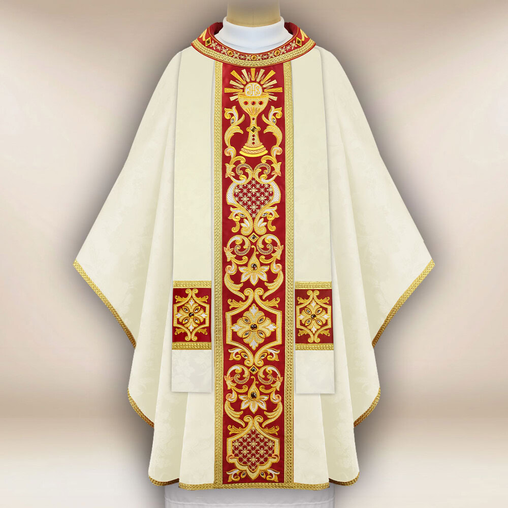 Chasuble liturgique eucharistique brodée