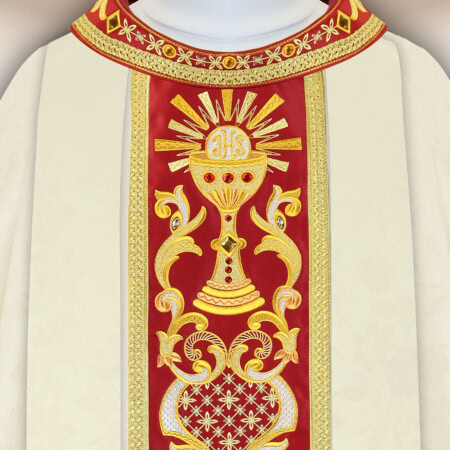 Chasuble liturgique eucharistique brodée