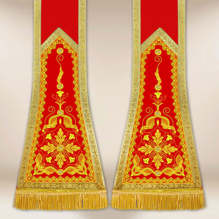 Étole brodée romaine rouge