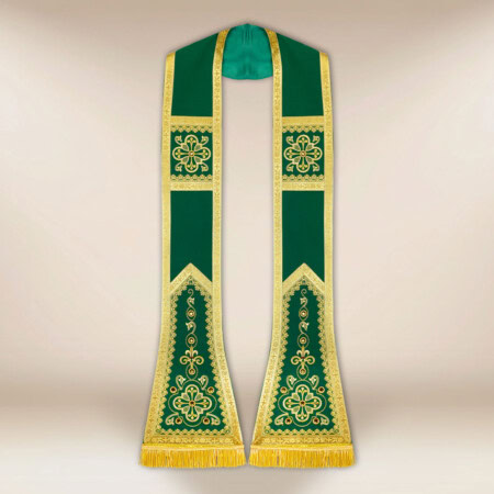 Étole romaine verte brodée