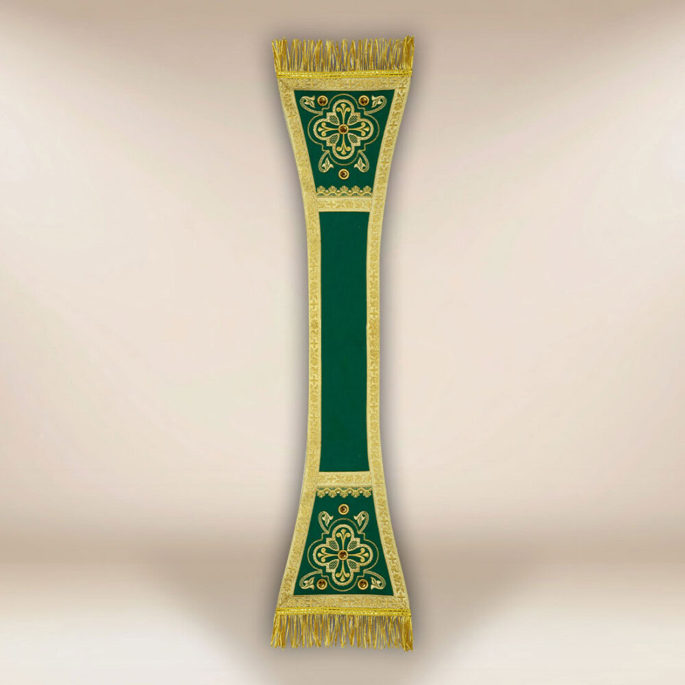 Haftowany manipularz liturgiczny zielony