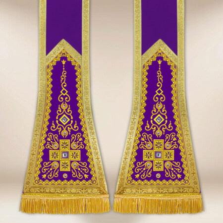 Étole brodée romaine violette