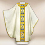Chasuble liturgique mariale brodée