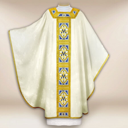 Chasuble liturgique mariale brodée