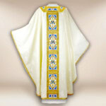 Chasuble liturgique mariale brodée