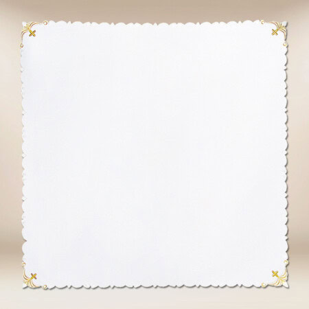Linge brodé de dimensions 95 cm × 95 cm