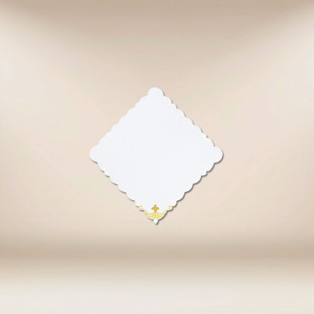 Serviette brodée de dimensions 32 cm × 32 cm