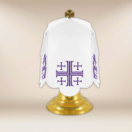 Voile de ciboire Croix de Jérusalem violet