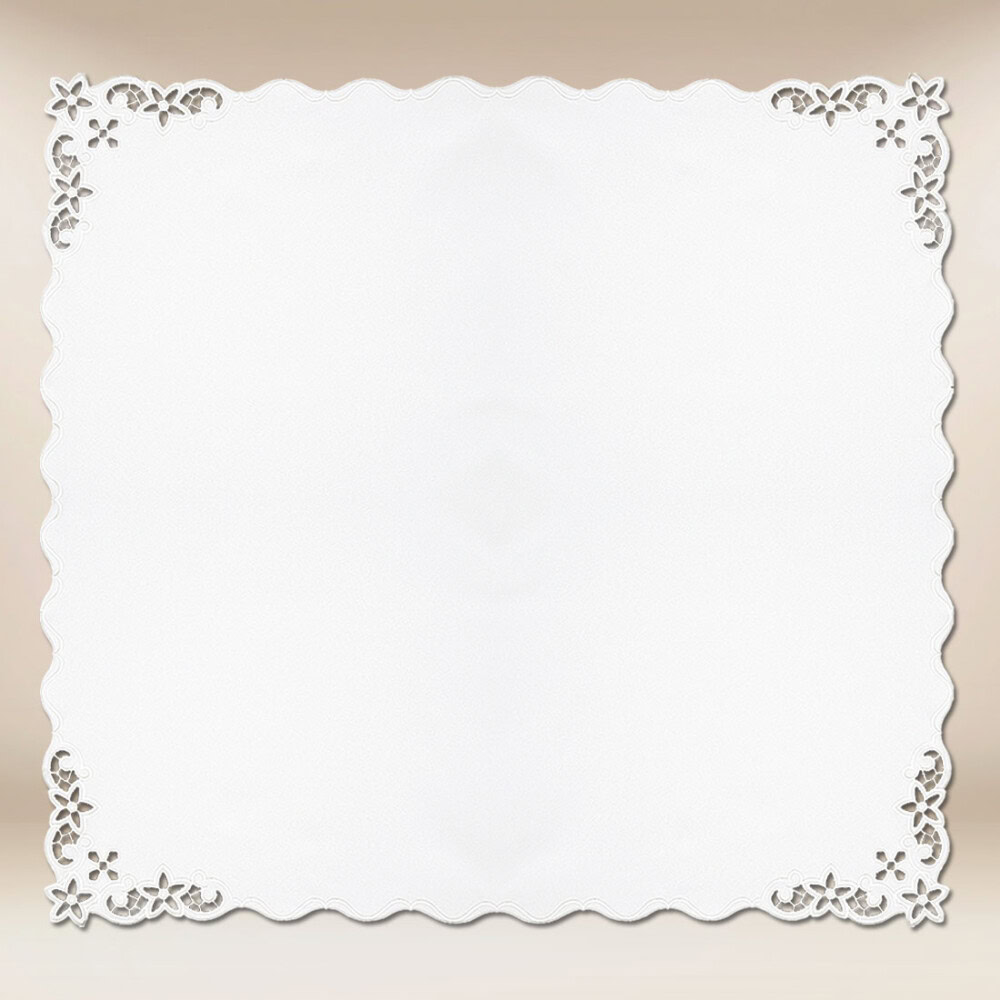 Serviette brodée blanche 95x95