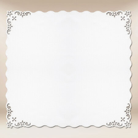 Serviette brodée blanche 95x95