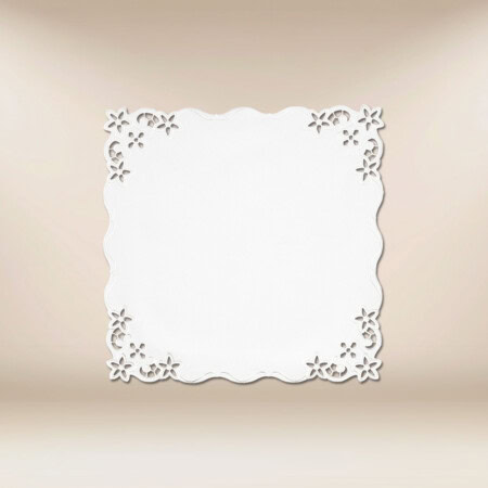 Serviette brodée blanche 45x45