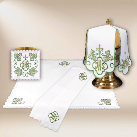 Ensemble de linge de calice IHS Vert