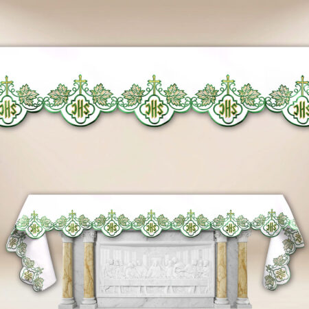 Nappe brodée IHS Vert
