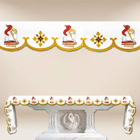 Nappe d’autel brodée avec des Agneaux