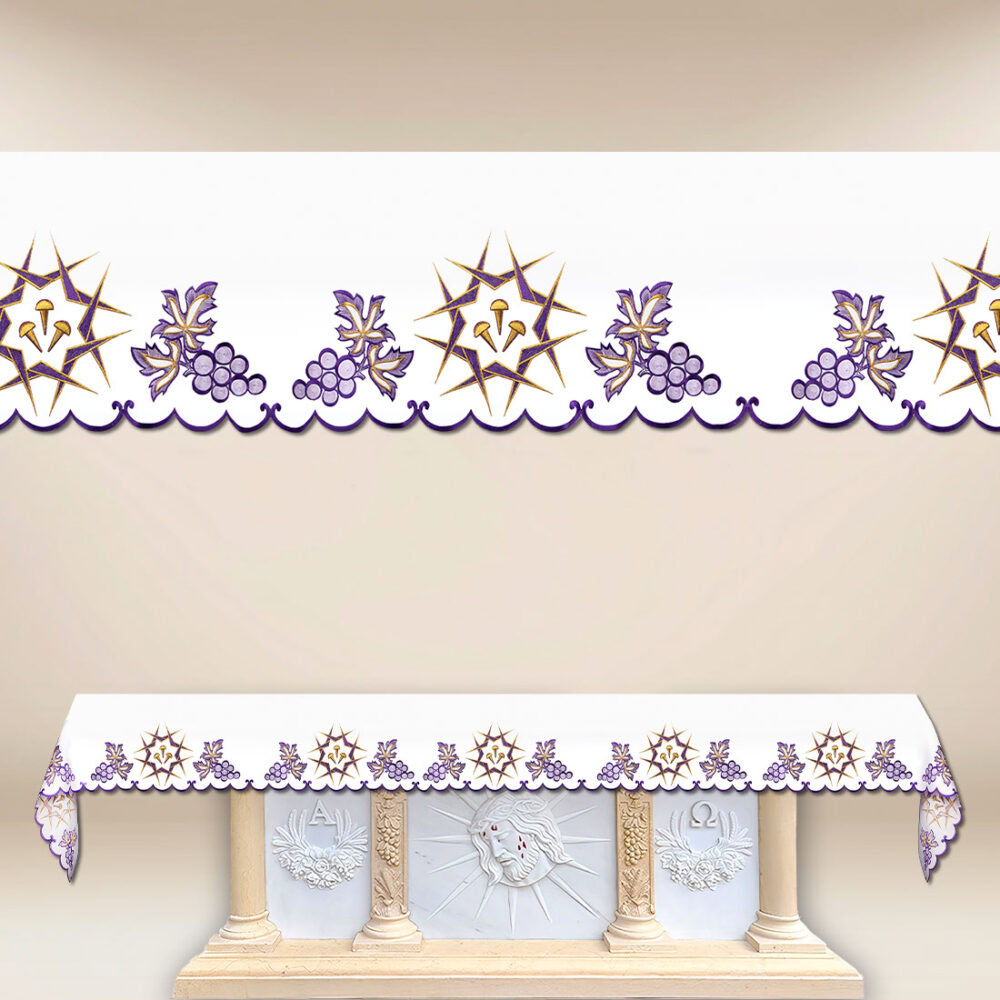 Nappe d’autel brodée de Carême