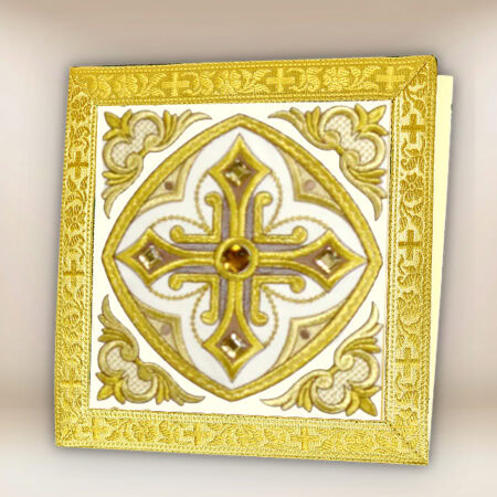 Bourse de corporal brodée écru avec croix