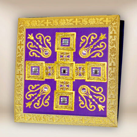 Bourse de corporal liturgique violette brodée