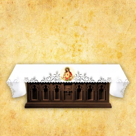 Nappe d’autel ajourée de style Richelieu avec impression par sublimation thermique