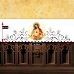 Nappe d’autel ajourée de style Richelieu avec impression par sublimation thermique