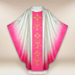 Chasuble liturgique moderne rose