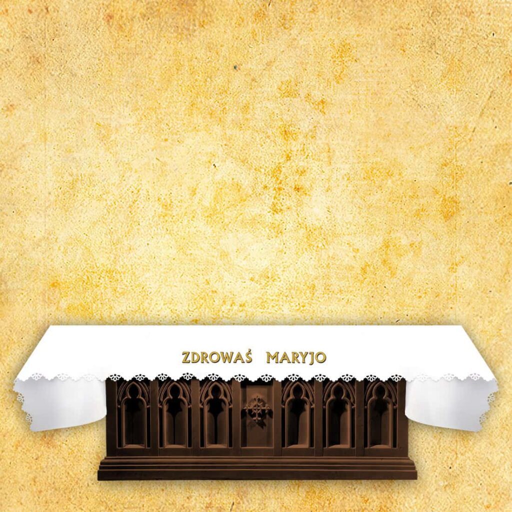 Nappe d’autel imprimée laser "Je vous salue Marie"