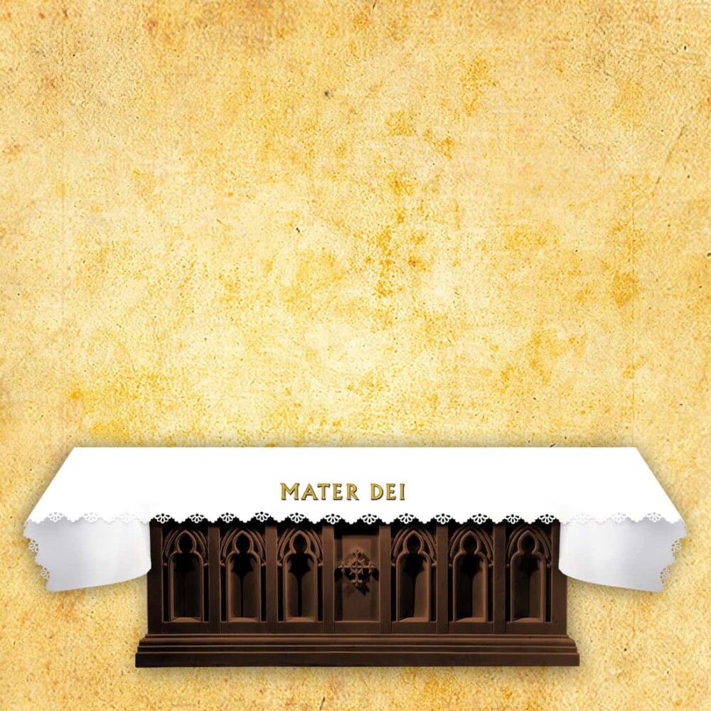 Nappe d’autel imprimée découpée au laser "Mater Dei"