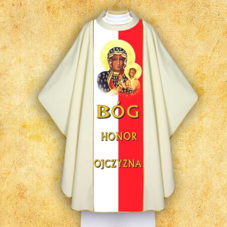 Chasuble photo patriotique "Notre-Dame de Czestochowa"