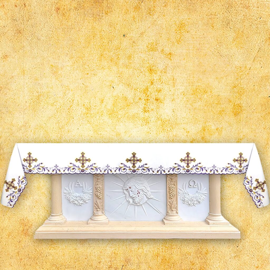 Nappe liturgique brodée de Carême Nappe liturgique brodée de Carême