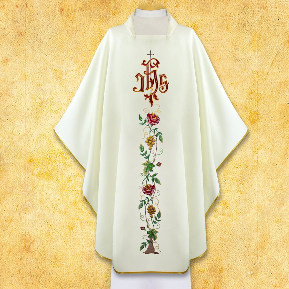 Chasuble brodée IHS