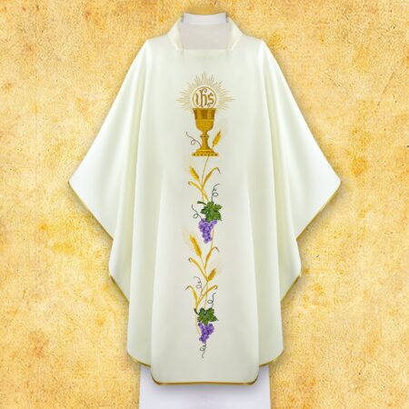 Chasuble brodée Calice écru