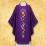 Chasuble brodée Calice violette
