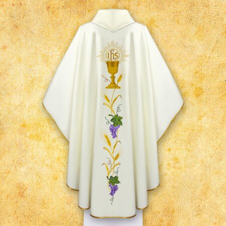 Chasuble brodée Calice écru