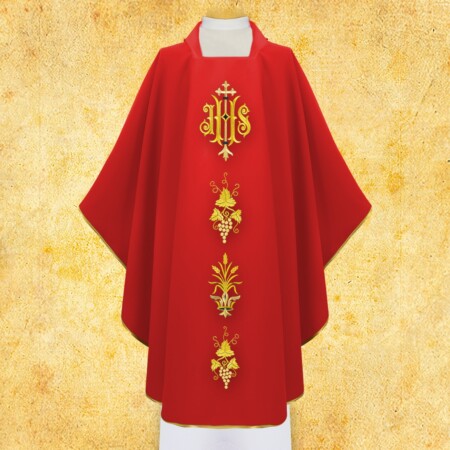 Chasuble liturgique avec IHS