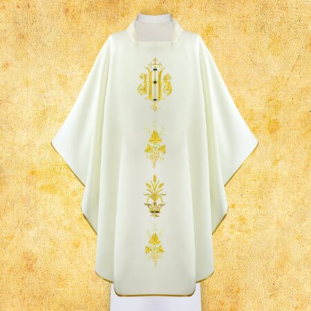 Chasuble liturgique avec IHS