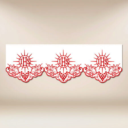 Dentelle brodée rouge