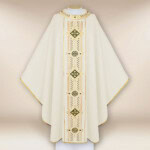 Chasuble liturgique écrue brodée