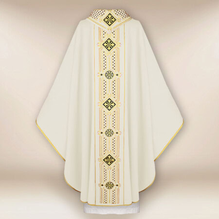 Chasuble liturgique écrue brodée