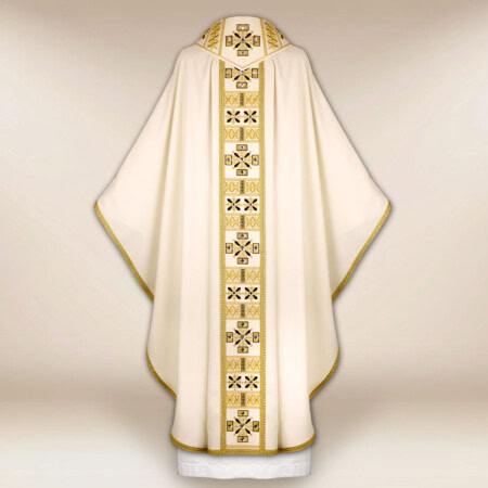 Chasuble liturgique écrue brodée