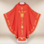Chasuble liturgique rouge avec PX