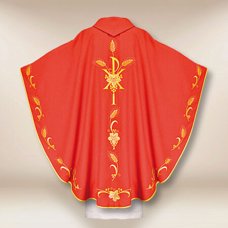Chasuble liturgique rouge avec PX